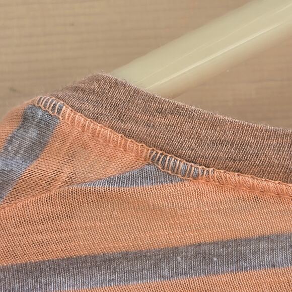 Splendid Bella Swan Meadow scene Striped Henley shirt Medium orange grey - Picture 17 of 17